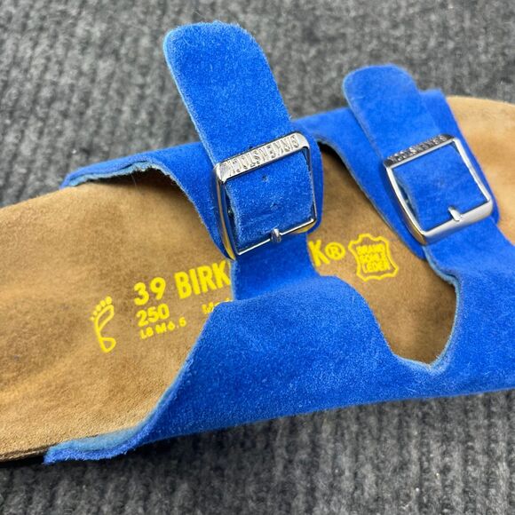 Birkenstock Arizona Blue Suede Sandals Women’s Size 39 / US 8 - Picture 7 of 7